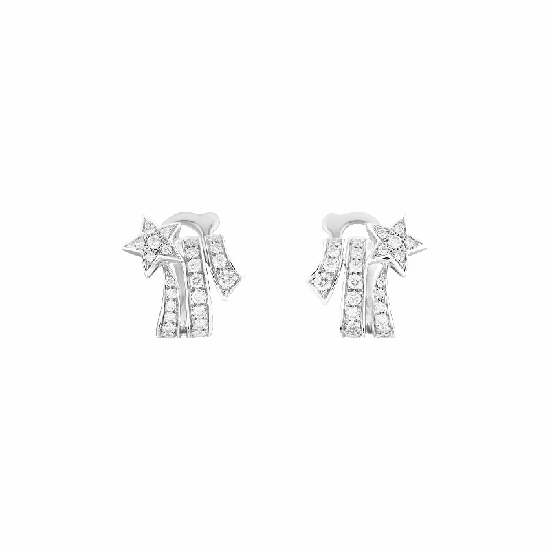 Hoop earrings with polished silver finish for a shiny, modern appeal-Étoile Filante Earrings