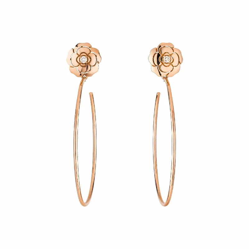 Hoop earrings with leather accents for a sleek and bold combination-Extrait de Camélia Hoop Earrings