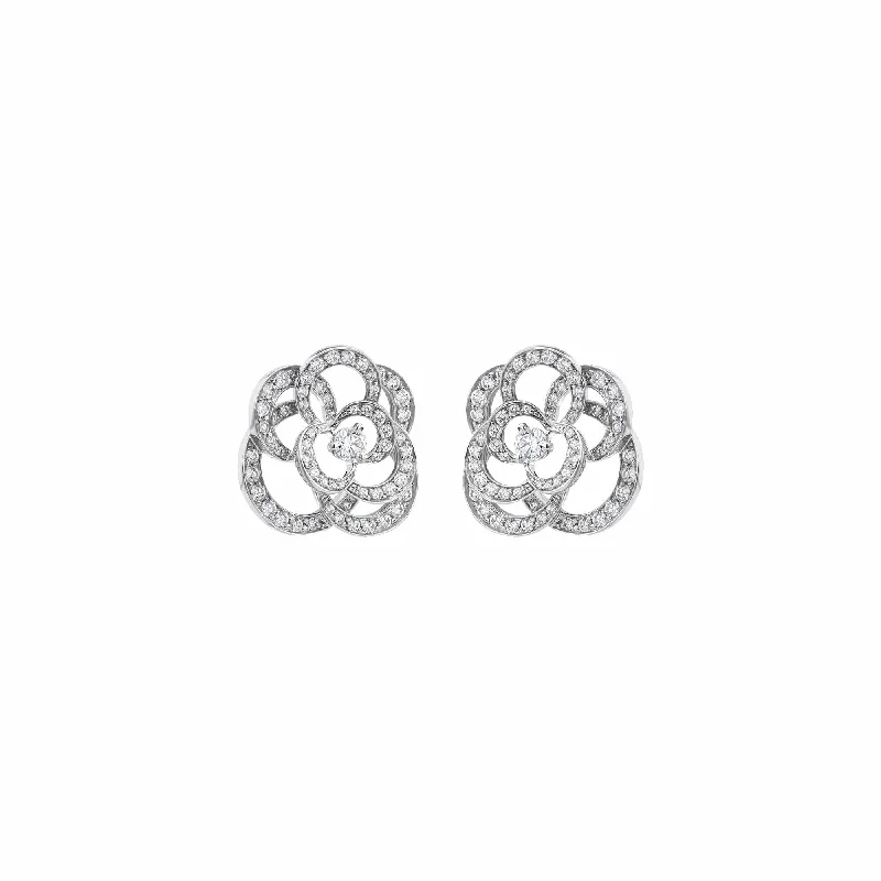 Best hoop earrings with matte finish for a sophisticated, understated design-Fil de Camélia Earrings