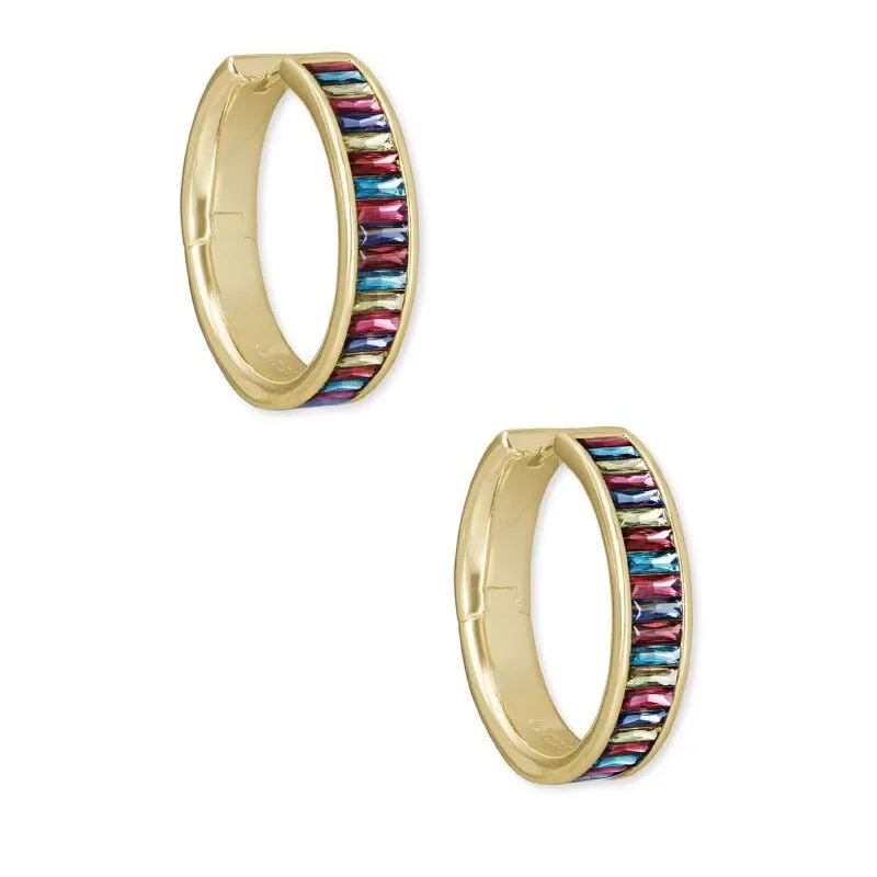 Best hoop earrings with oval shapes for a unique and elongated design-Kendra Scott | Jack Gold Hoop Earrings in Multi Crystal