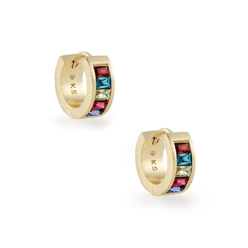 Hoop earrings with a chunky design for a bold and trendy statement-Kendra Scott | Jack Gold Huggie Earrings in Multi Crystal