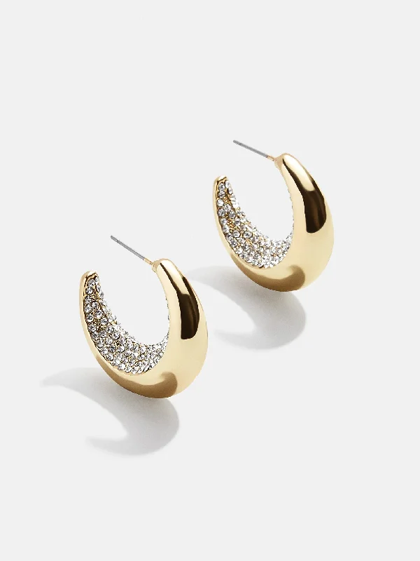 Hoop earrings with cut-out designs for a creative and lightweight effect-Kimberly Earrings - Pavé