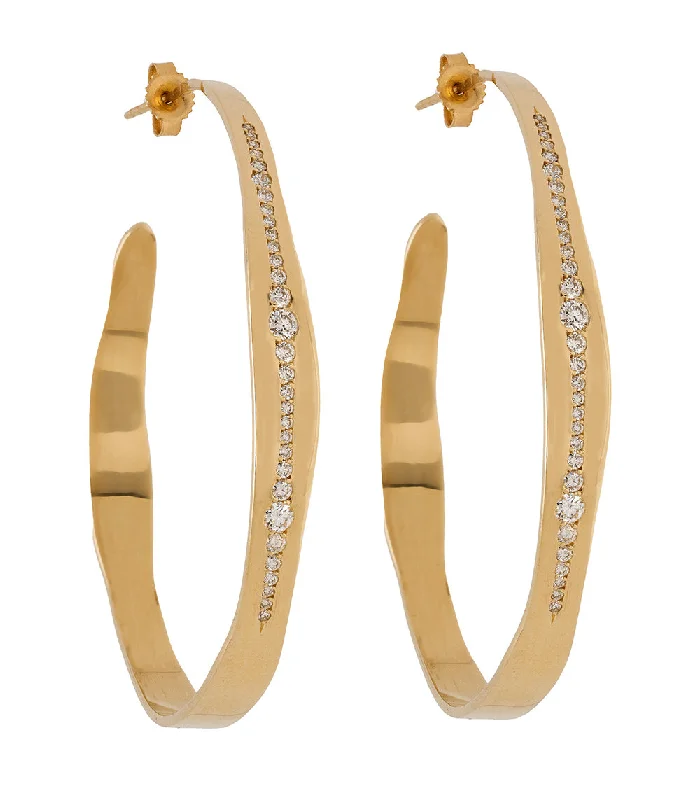 Hoop earrings with rhinestone-studded rims for a glamorous touch-Large Torn Paper Hoops