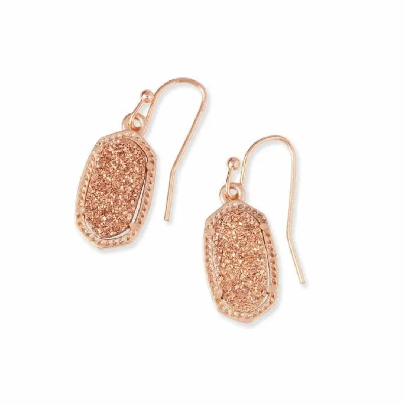 Best hoop earrings with oval shapes for a unique and elongated design-Lee Earrings Rose Gold Rose Gold Druzy by Kendra Scott