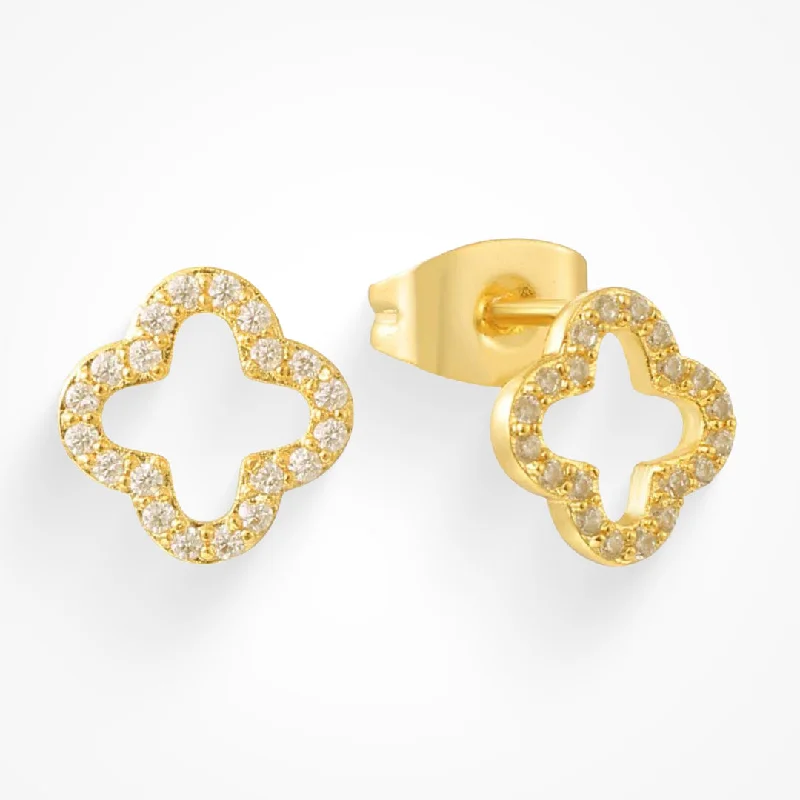 Hoop earrings with oversized designs for a bold, fashion-forward statement-Lucky Charm Studs