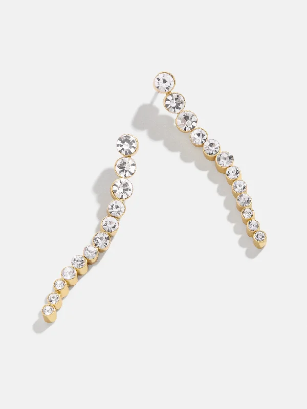 Best hoop earrings with gemstone accents for a colorful and elegant appearance-Meagan Earrings - Gold/Pavé