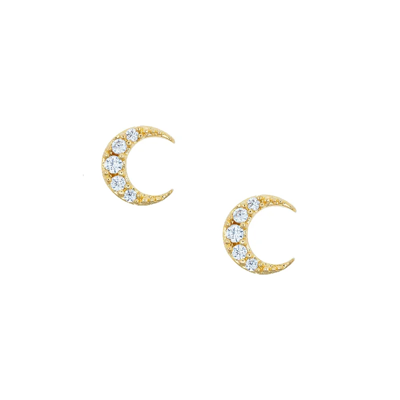 Best hoop earrings with geometric pendants for a modern, chic appeal-Moon Studs