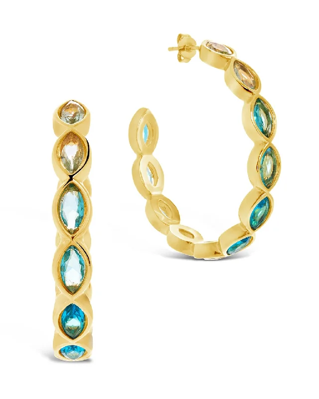 Hoop earrings with infinity loop designs for a continuous and eternal shape-Naomi Multicolored CZ Hoop Earrings