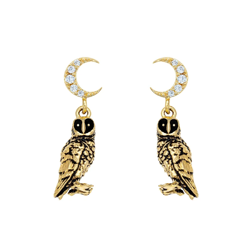 Large hoop earrings for a bold and statement-making fashion accessory-Night Owl Earrings