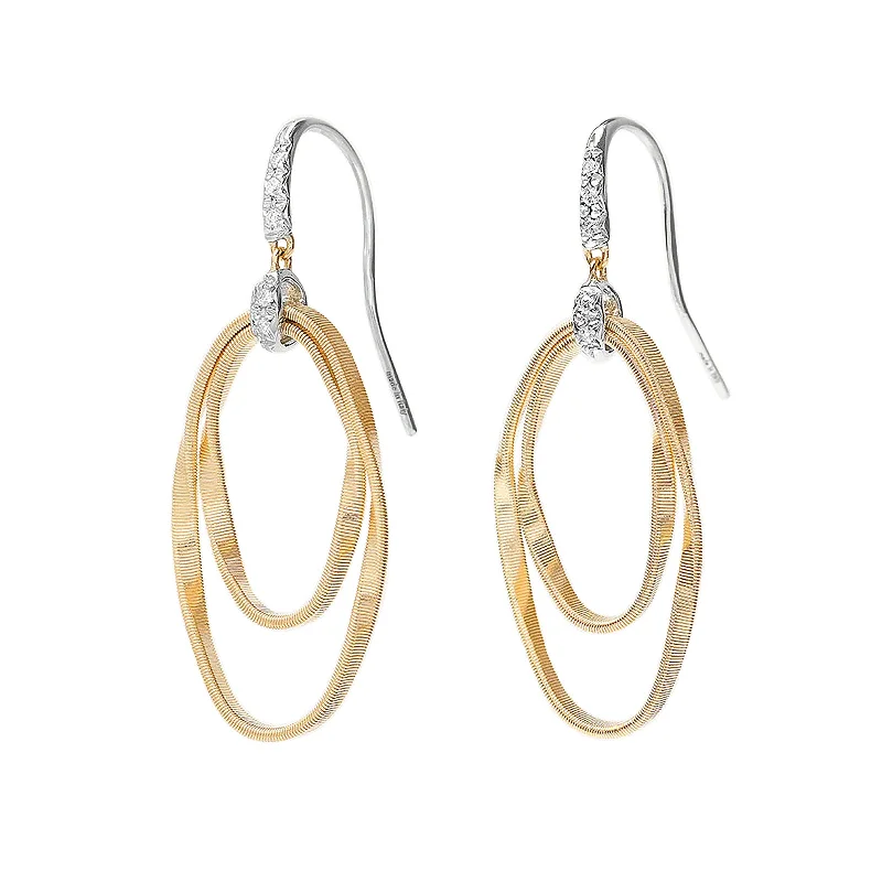 Hoop earrings with pearl accents for a chic and classic style-Marrakech Onde Diamond Concentric Hook Earrings