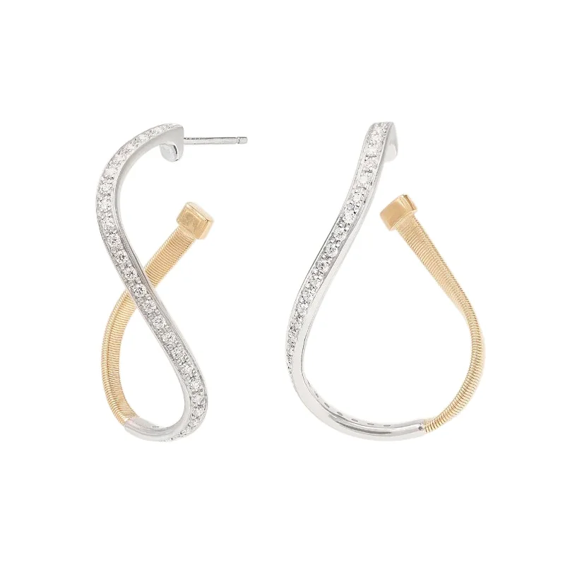 Hoop earrings with spiral designs for a dynamic and fluid look-Marrakech Twisted Irregular Small Hoop Earrings with Diamonds