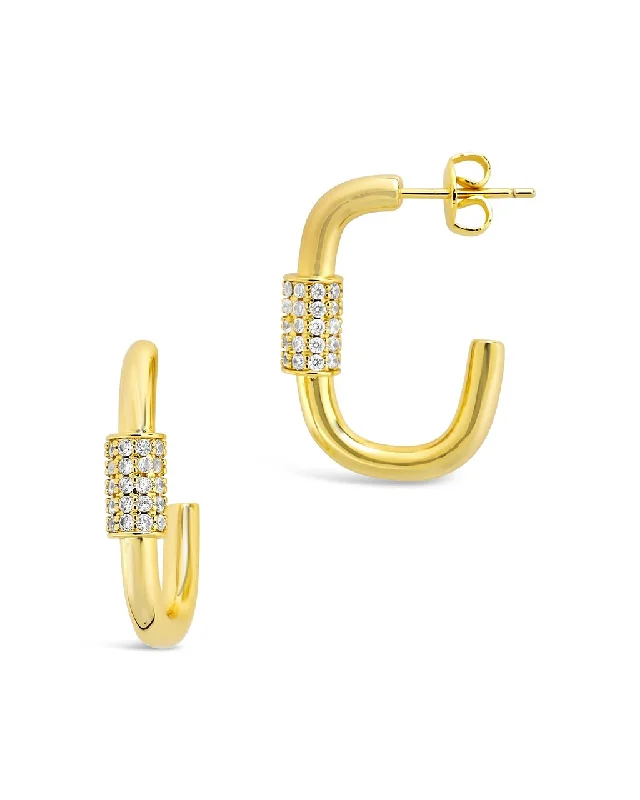 Best hoop earrings with geometric shapes for a modern and artistic appeal-Oval Carabiner Hoops