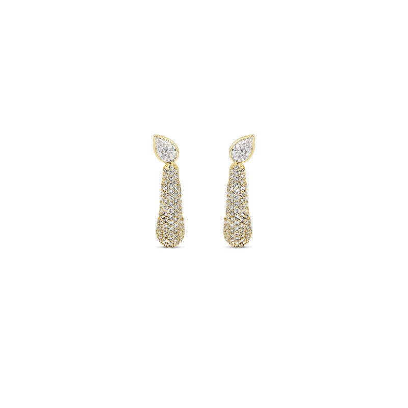 Best hoop earrings with geometric cuts for a sharp, modern appeal-Pavé Pear Demi Hoop Earrings