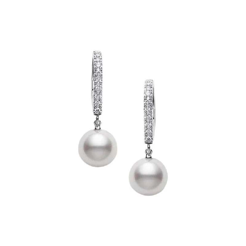 Hoop earrings with cut-out designs for a creative and lightweight effect-Akoya Cultured Pearl and Diamond Classic Earrings