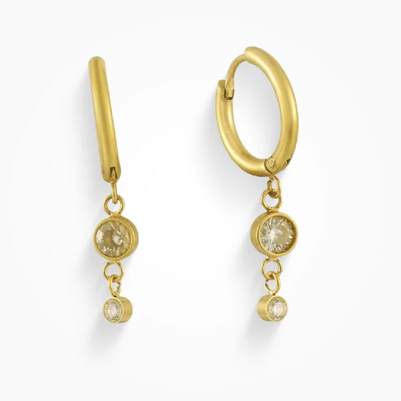 Hoop earrings with leather accents for a sleek and bold combination-Phoebe Earrings