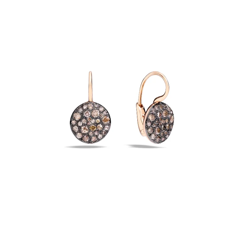 Best hoop earrings with Swarovski crystals for added sparkle and luxury-Sabbia Earrings with Brown Diamonds