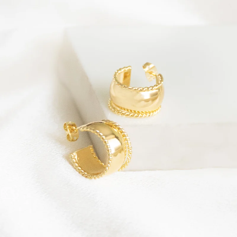 Hoop earrings with heart-shaped frames for a romantic and feminine look-Round Twisted Chunky Hoops