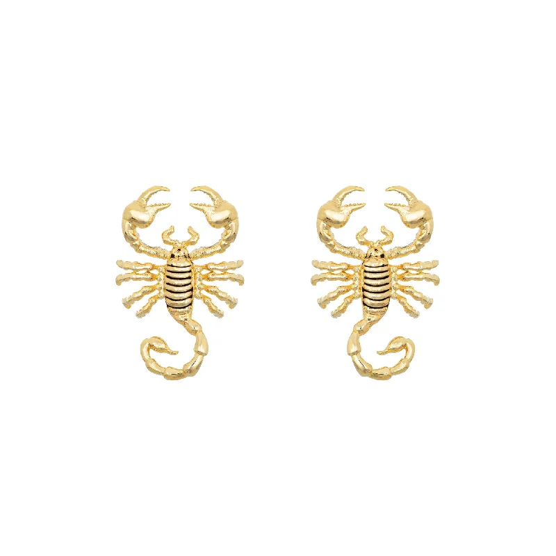 Hoop earrings with pearl accents for a chic and classic style-Scorpion Studs