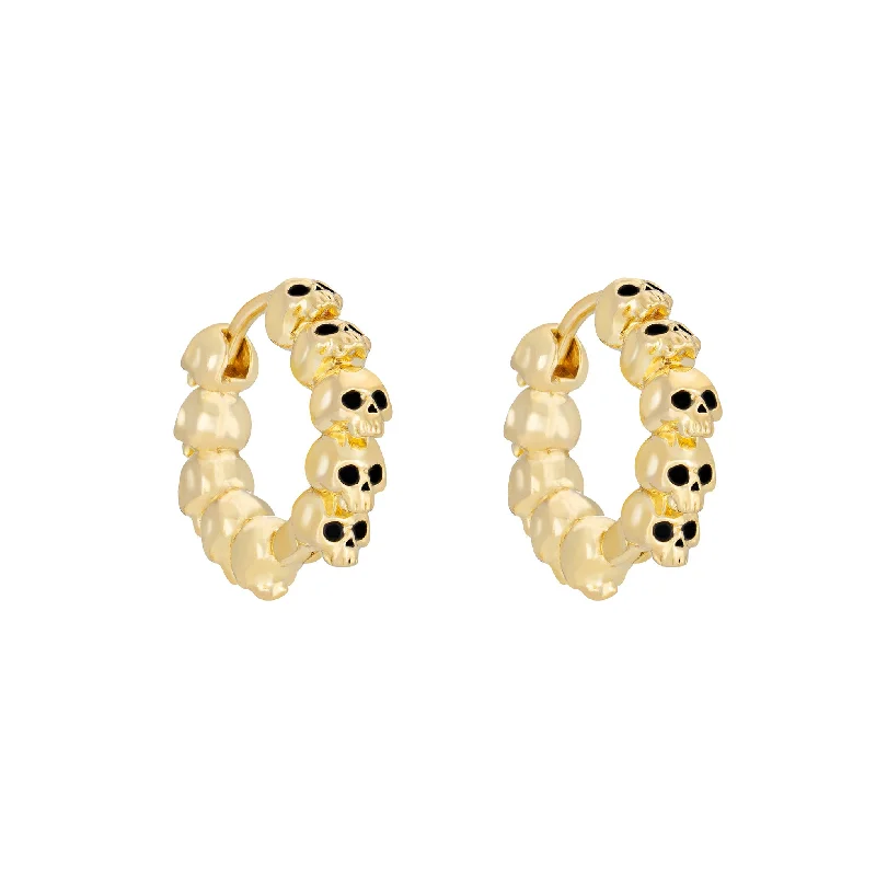 Hoop earrings with diamond-cut surfaces for added sparkle and shine-Skull Hoops