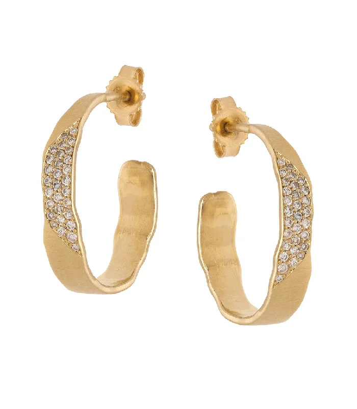 Best hoop earrings with smooth ceramic finishes for a polished, clean style-Small Torn Paper Hoops