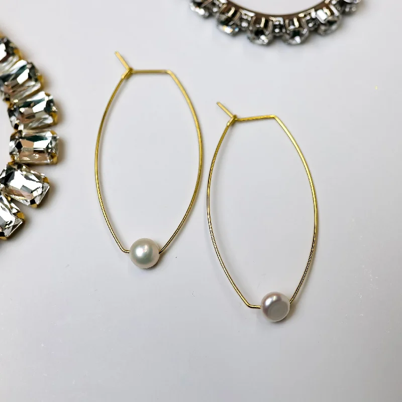 Hoop earrings with tortoiseshell designs for a chic and classic style-Sorrelli | Camilla Hoop Earrings in Bright Gold Tone and Modern Pearl