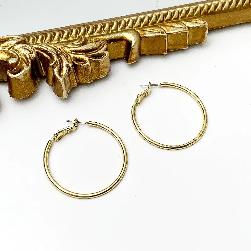 Best hoop earrings with smooth ceramic finishes for a polished, clean style-Sorrelli | Dahlia Hoop Earrings in Bright Gold Tone