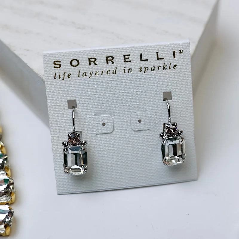 Best hoop earrings with geometric cuts for a sharp, modern appeal-Sorrelli | Zelmira Dangle Earrings in Palladium Silver Tone and Snow Bunny