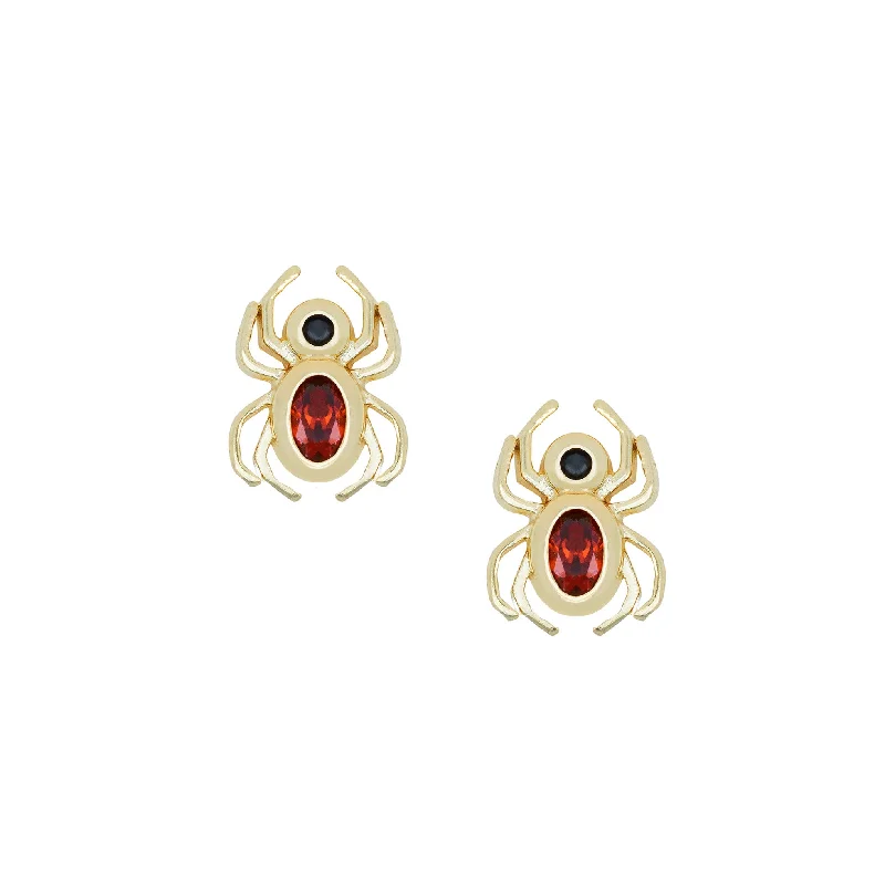 Hoop earrings with gold accents for a warm, elegant statement piece-Spider Studs