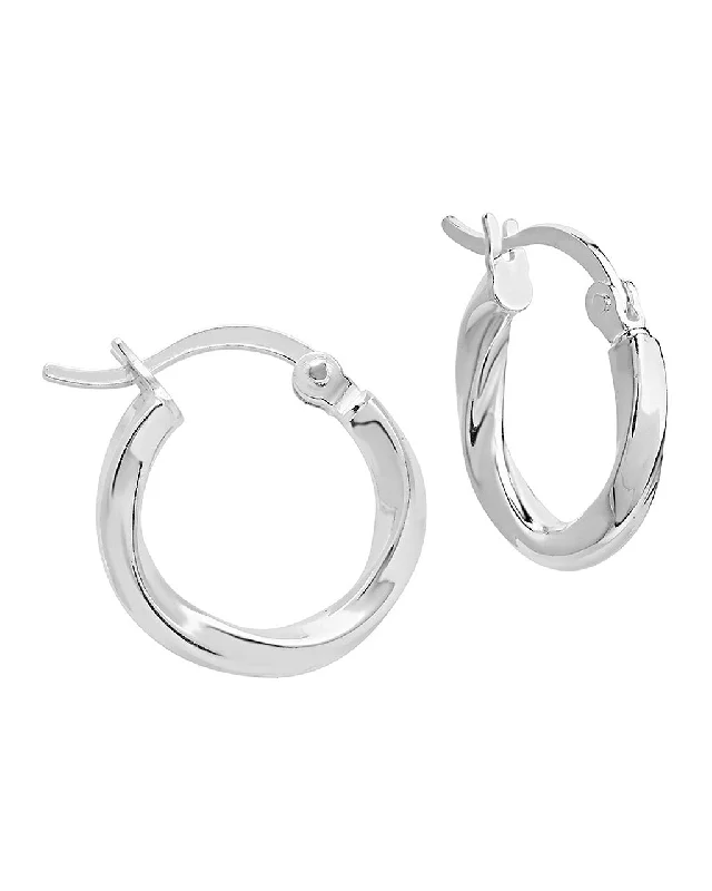 Hoop earrings with stacked layers for a bold and textured design-Sterling Silver Classic Twist Hoops