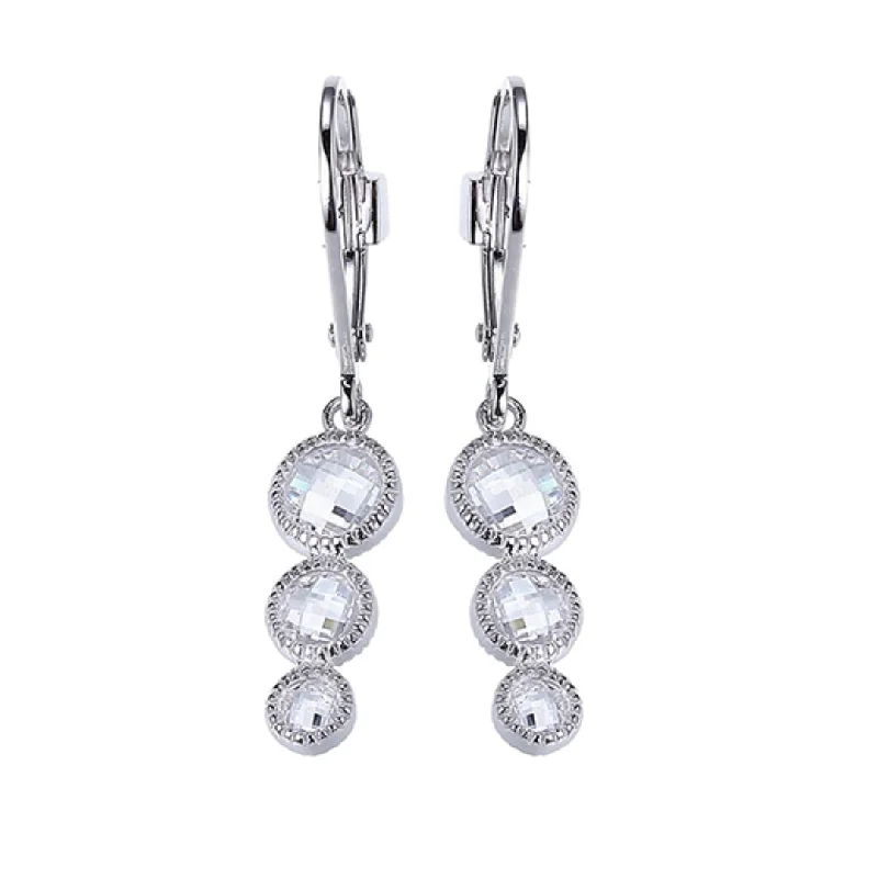 Hoop earrings with rhinestone embellishments for a glamorous and sparkling look-Sterling Silver Drop Essence Earrings by ELLE