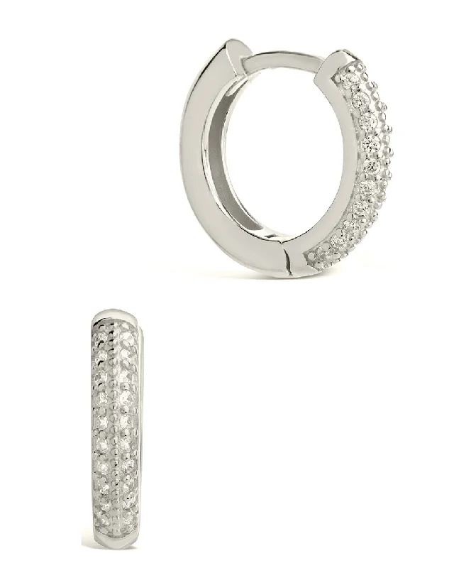 Best hoop earrings with matching bracelets for a coordinated jewelry set-Sterling Silver Pave CZ Infinity Hoop Earrings