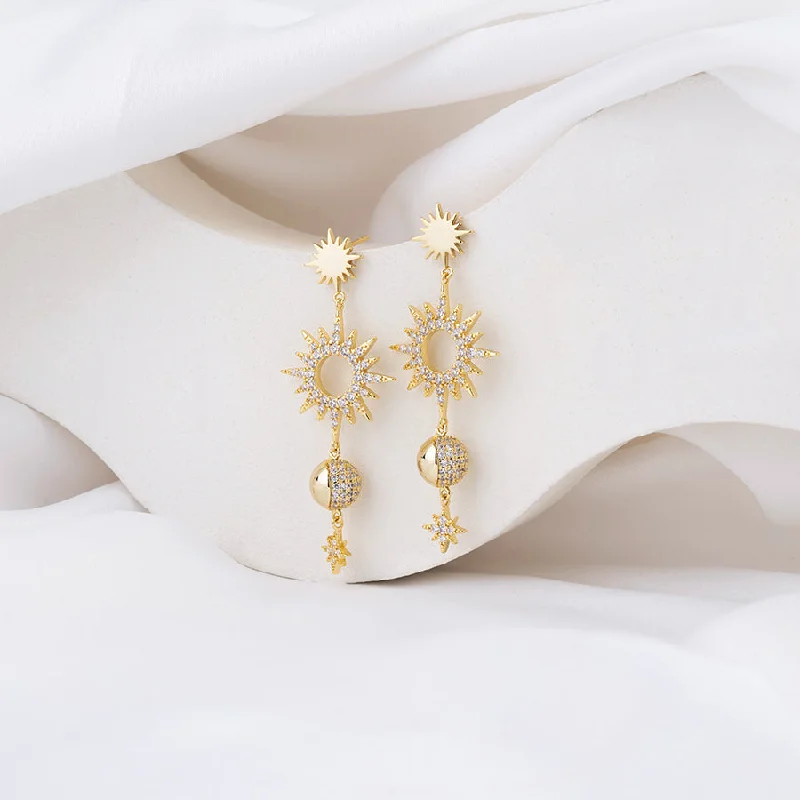 Best hoop earrings with gold for a luxurious and timeless look-Sunlit Charms Gold Earrings