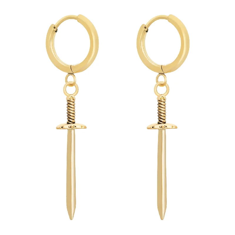 Best hoop earrings with geometric triangle shapes for a modern, chic design-Sword Earrings