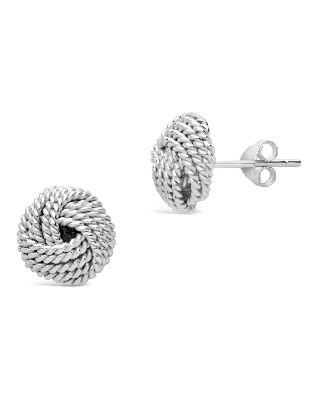 Best hoop earrings with cubic zirconia for a budget-friendly, dazzling look-Sterling Silver Textured Knot Mesh Earrings