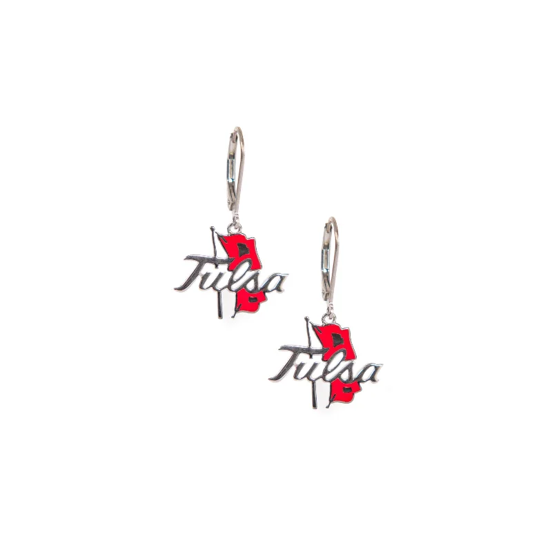 Best hoop earrings with cubic zirconia for a budget-friendly, dazzling look-TU Earrings with Red Enamel