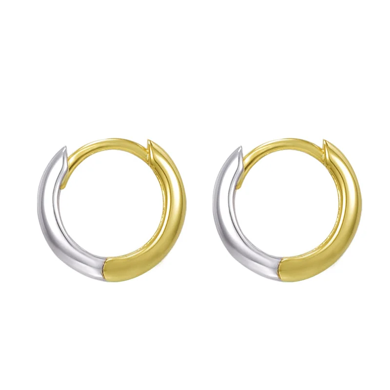 Best hoop earrings with blackened metal for an edgy and bold appearance-Two Tone Earrings