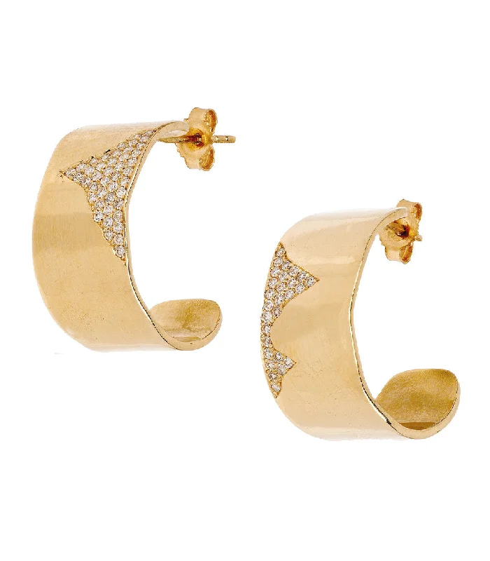 Best hoop earrings with hammered gold for a rustic yet elegant look-Wide Torn Paper Hoops