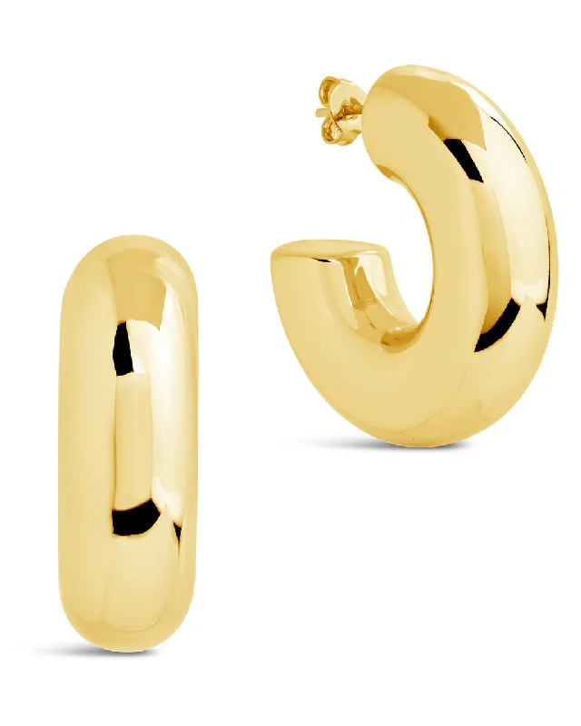 Hoop earrings with intricate designs for a unique and artistic appearance-Wynonna Polished Tube Hoop Earrings