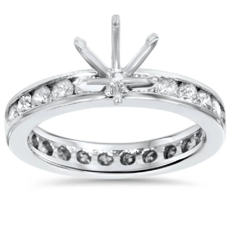 Rings with floral halo diamond arrangements -1 1/2ct Diamond Eternity Engagement Setting Mount Ring