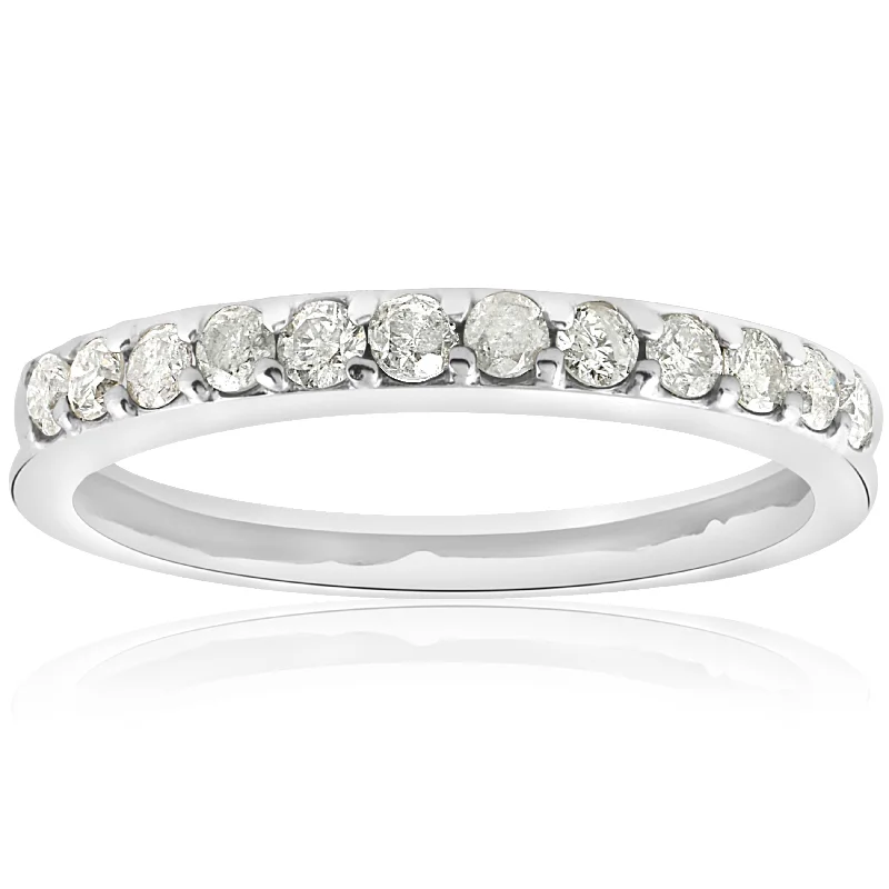 Rings with shield-shaped stones for boldness -1/2ct Diamond Wedding Ring White Gold Anniversary