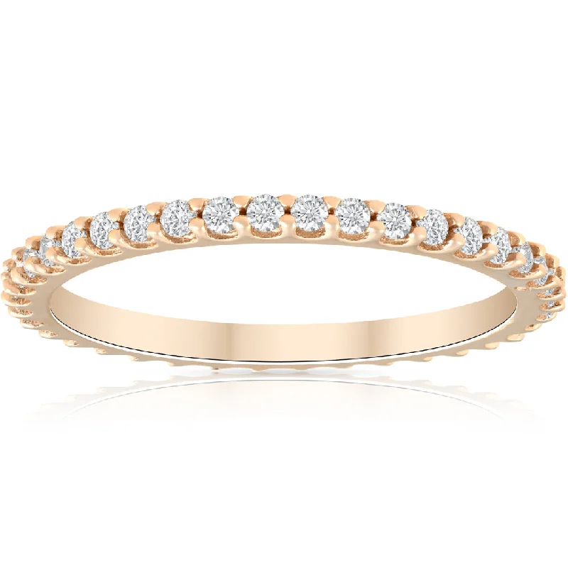 Rings with star sapphire for unique glow -1/3ct Diamond Eternity Ring Available in 14k White, Yellow or Rose Gold