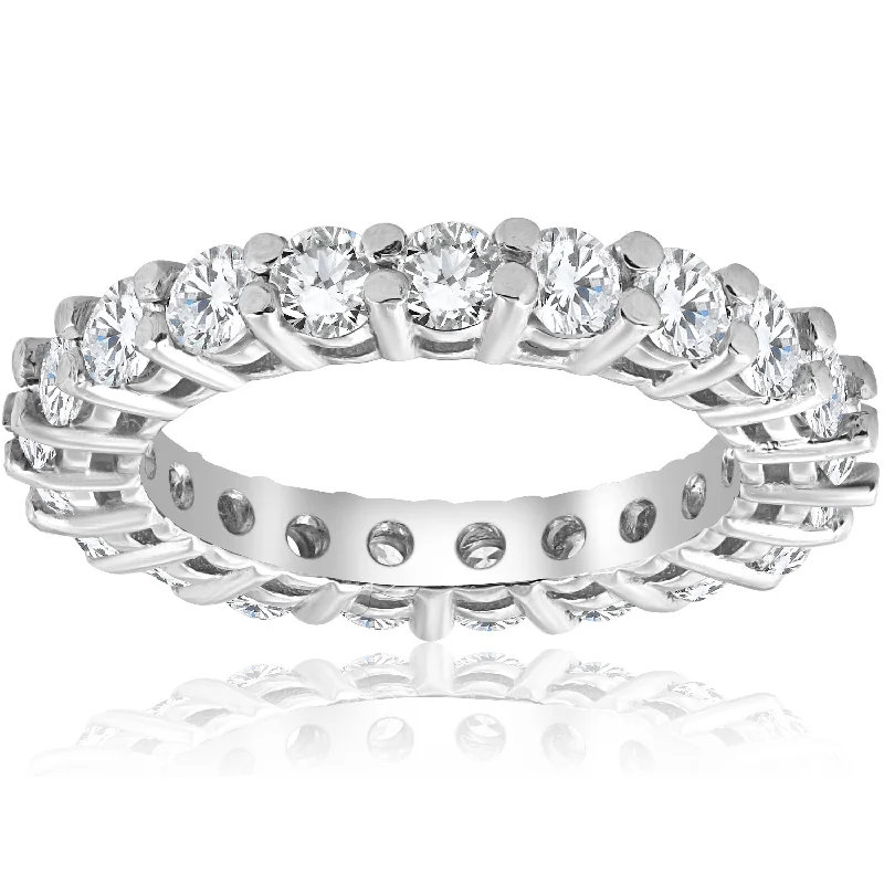 Rings with carved onyx for bold sleekness -2 3/8ct Diamond Eternity Ring 14k White Gold