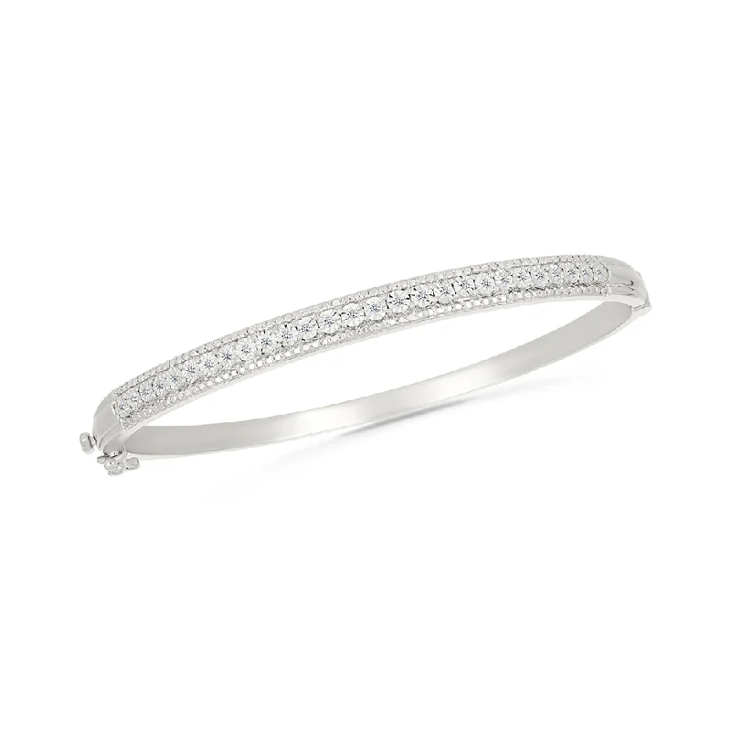 Art deco bangle bracelets with bold lines and shapes for a vintage-inspired flair-.20ctw Diamond Bangle