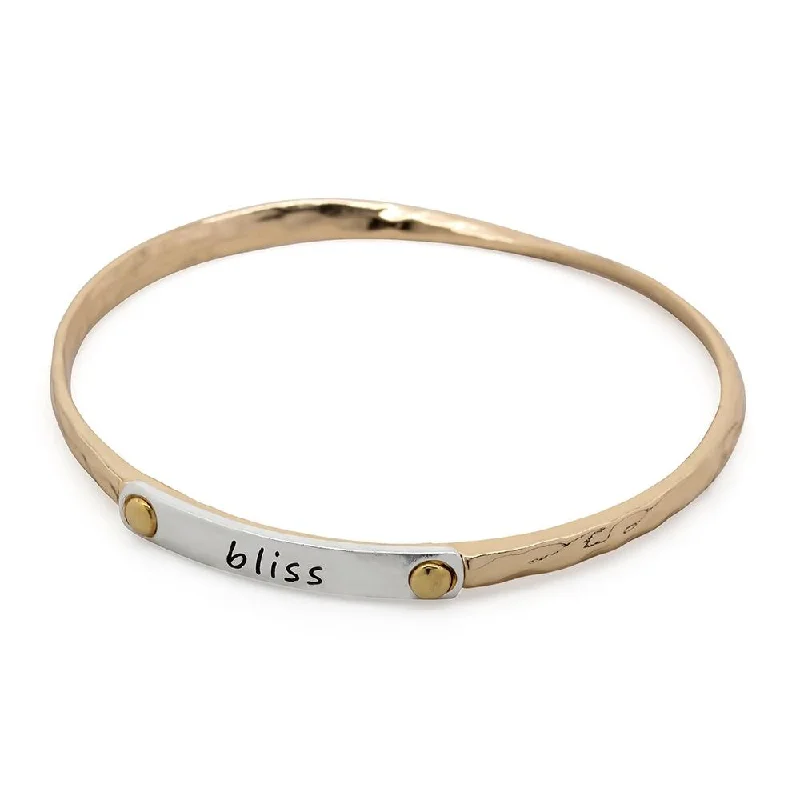 Best bangle bracelets with infinity symbols for a design full of meaning and charm-2Tone Hammered Bliss Bangle