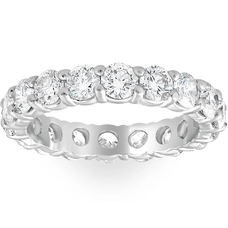 Rings with adjustable bands for perfect fit -3 1/2ct Diamond Eternity Ring U Prongs 14k White Gold