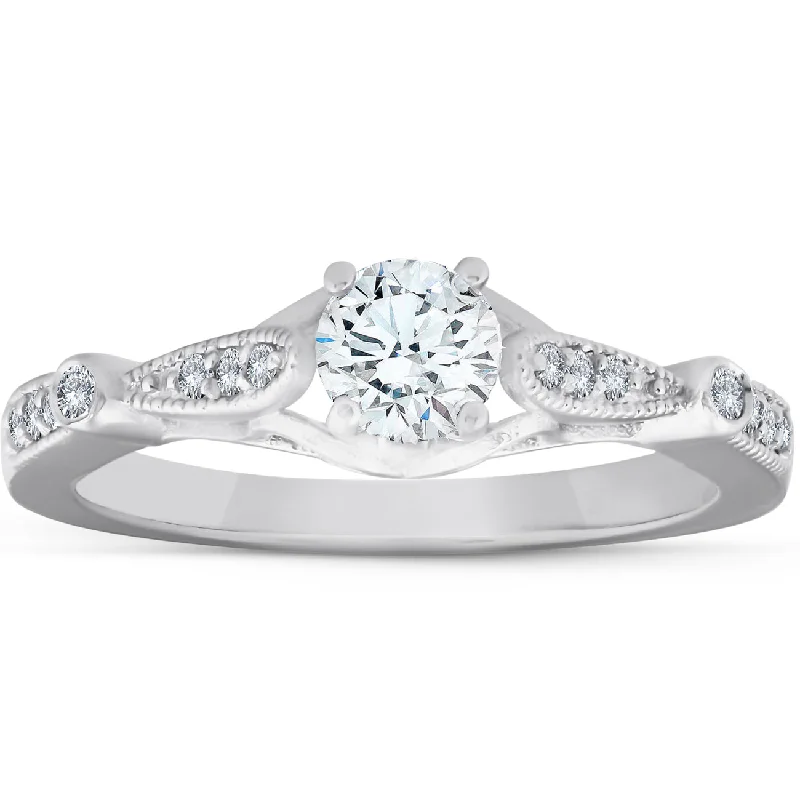 Rings with vintage-inspired rose-cut diamonds -5/8ct Diamond Vintage Engagement Ring 950 Platinum