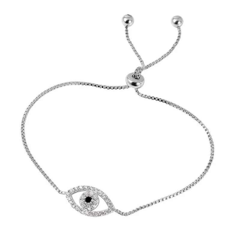 Best bangle bracelets with customizable charms for a personalized, unique piece-Adjustable Evil Eye Bracelet