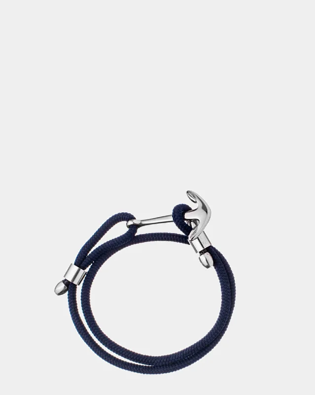 Minimalist bangle bracelets with a thin profile for a sleek and subtle appearance-Anchor Bracelet in Blue