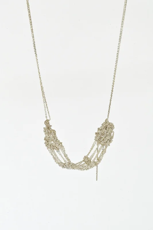 Elegant necklaces and pendants with diamond accents for added sparkle-Bare Frame Necklace, Silver