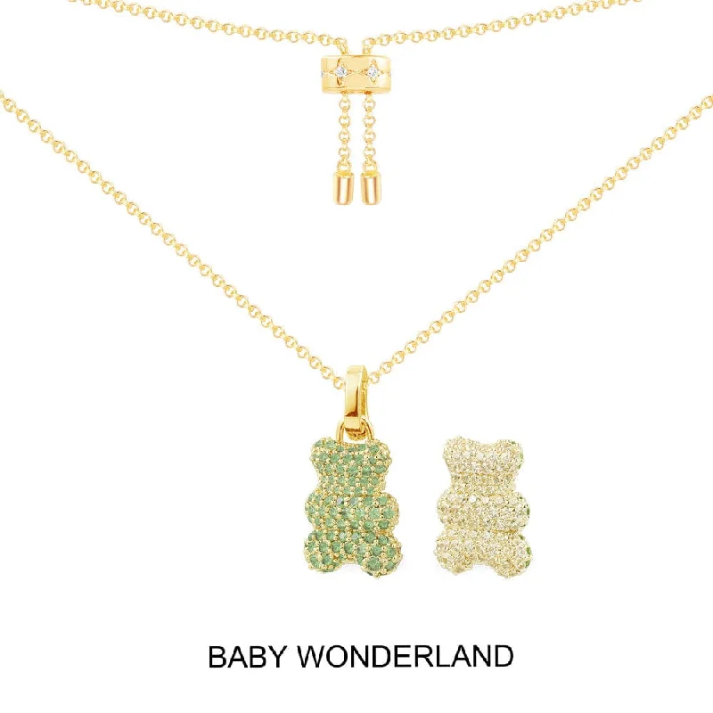 Necklaces and pendants with infinity love symbols for an eternal, romantic gesture-Baby Wonderland Yummy Bear (CLIPPABLE) Adjustable Necklace